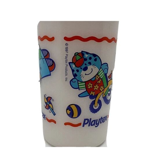 Vintage 1997‎ Playtex Sippy Cup Cats On Bikes (No Valve) - Picture 3 of 4
